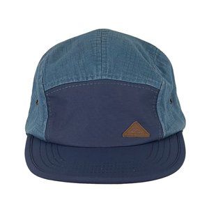 Kathmandu 5 Panel Blue Checkered Strapback Hat Flat Bill Adjustable Cap